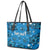 Israel Christmas Leather Tote Bag with Blue Star of David Pattern and Menorah Motif - Wonder Print Shop