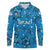 Israel Christmas Long Sleeve Polo Shirt with Blue Star of David Pattern and Menorah Motif - Wonder Print Shop