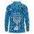 Israel Christmas Long Sleeve Polo Shirt with Blue Star of David Pattern and Menorah Motif - Wonder Print Shop