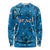Israel Christmas Long Sleeve Shirt with Blue Star of David Pattern and Menorah Motif - Wonder Print Shop