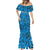 Israel Christmas Mermaid Dress with Blue Star of David Pattern and Menorah Motif - Wonder Print Shop