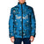 Israel Christmas Padded Jacket with Blue Star of David Pattern and Menorah Motif - Wonder Print Shop