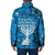 Israel Christmas Padded Jacket with Blue Star of David Pattern and Menorah Motif - Wonder Print Shop