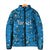 Israel Christmas Padded Jacket with Blue Star of David Pattern and Menorah Motif - Wonder Print Shop