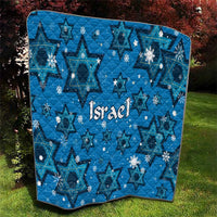 Israel Christmas Quilt with Blue Star of David Pattern and Menorah Motif - Wonder Print Shop