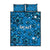 Israel Christmas Quilt Bed Set with Blue Star of David Pattern and Menorah Motif - Wonder Print Shop