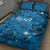 Israel Christmas Quilt Bed Set with Blue Star of David Pattern and Menorah Motif - Wonder Print Shop