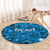 Israel Christmas Round Carpet with Blue Star of David Pattern and Menorah Motif - Wonder Print Shop