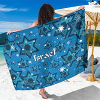 Israel Christmas Sarong with Blue Star of David Pattern and Menorah Motif - Wonder Print Shop