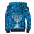Israel Christmas Sherpa Hoodie with Blue Star of David Pattern and Menorah Motif - Wonder Print Shop