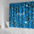 Israel Christmas Shower Curtain with Blue Star of David Pattern and Menorah Motif - Wonder Print Shop