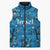 Israel Christmas Sleeveless Puffer Jacket with Blue Star of David Pattern and Menorah Motif - Wonder Print Shop