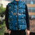 Israel Christmas Sleeveless Puffer Jacket with Blue Star of David Pattern and Menorah Motif - Wonder Print Shop