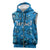 Israel Christmas Sleeveless Zip Hoodie with Blue Star of David Pattern and Menorah Motif - Wonder Print Shop