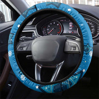 Israel Christmas Steering Wheel Cover with Blue Star of David Pattern and Menorah Motif - Wonder Print Shop