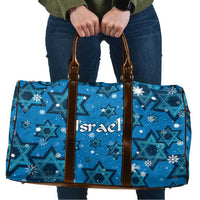Israel Christmas Travel Bag with Blue Star of David Pattern and Menorah Motif - Wonder Print Shop
