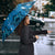 Israel Christmas Umbrella with Blue Star of David Pattern and Menorah Motif - Wonder Print Shop