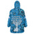 Israel Christmas Wearable Blanket Hoodie with Blue Star of David Pattern and Menorah Motif - Wonder Print Shop