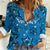 Israel Christmas Women Casual Shirt with Blue Star of David Pattern and Menorah Motif - Wonder Print Shop