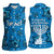 Israel Christmas Women Sleeveless Polo Shirt with Blue Star of David Pattern and Menorah Motif - Wonder Print Shop