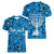 Israel Christmas Women V-Neck T-Shirt with Blue Star of David Pattern and Menorah Motif - Wonder Print Shop