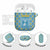 Israel Christmas AirPods Case with Blue-Yellow Star Pattern, Menorah, and Santa Motif - Wonder Print Shop
