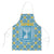 Israel Christmas Apron with Blue-Yellow Star Pattern, Menorah, and Santa Motif - Wonder Print Shop