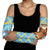 Israel Christmas Arm Sleeves with Blue-Yellow Star Pattern, Menorah, and Santa Motif - Wonder Print Shop