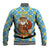 Israel Christmas Baseball Jacket with Blue-Yellow Star Pattern, Menorah, and Santa Motif - Wonder Print Shop