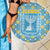 Israel Christmas Beach Blanket with Blue-Yellow Star Pattern, Menorah, and Santa Motif - Wonder Print Shop