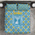 Israel Christmas Bedding Set with Blue-Yellow Star Pattern, Menorah, and Santa Motif - Wonder Print Shop