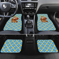 Israel Christmas Car Mats with Blue-Yellow Star Pattern, Menorah, and Santa Motif - Wonder Print Shop