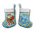 Israel Christmas Stocking with Blue-Yellow Star Pattern, Menorah, and Santa Motif - Wonder Print Shop