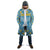 Israel Christmas Cloak with Blue-Yellow Star Pattern, Menorah, and Santa Motif - Wonder Print Shop