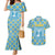 Israel Christmas Couples Matching Mermaid Dress and Hawaiian Shirt with Blue-Yellow Star Pattern, Menorah, and Santa Motif - Wonder Print Shop