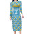 Israel Christmas Family Matching Long Sleeve Bodycon Dress and Hawaiian Shirt with Blue-Yellow Star Pattern, Menorah, and Santa Motif - Wonder Print Shop