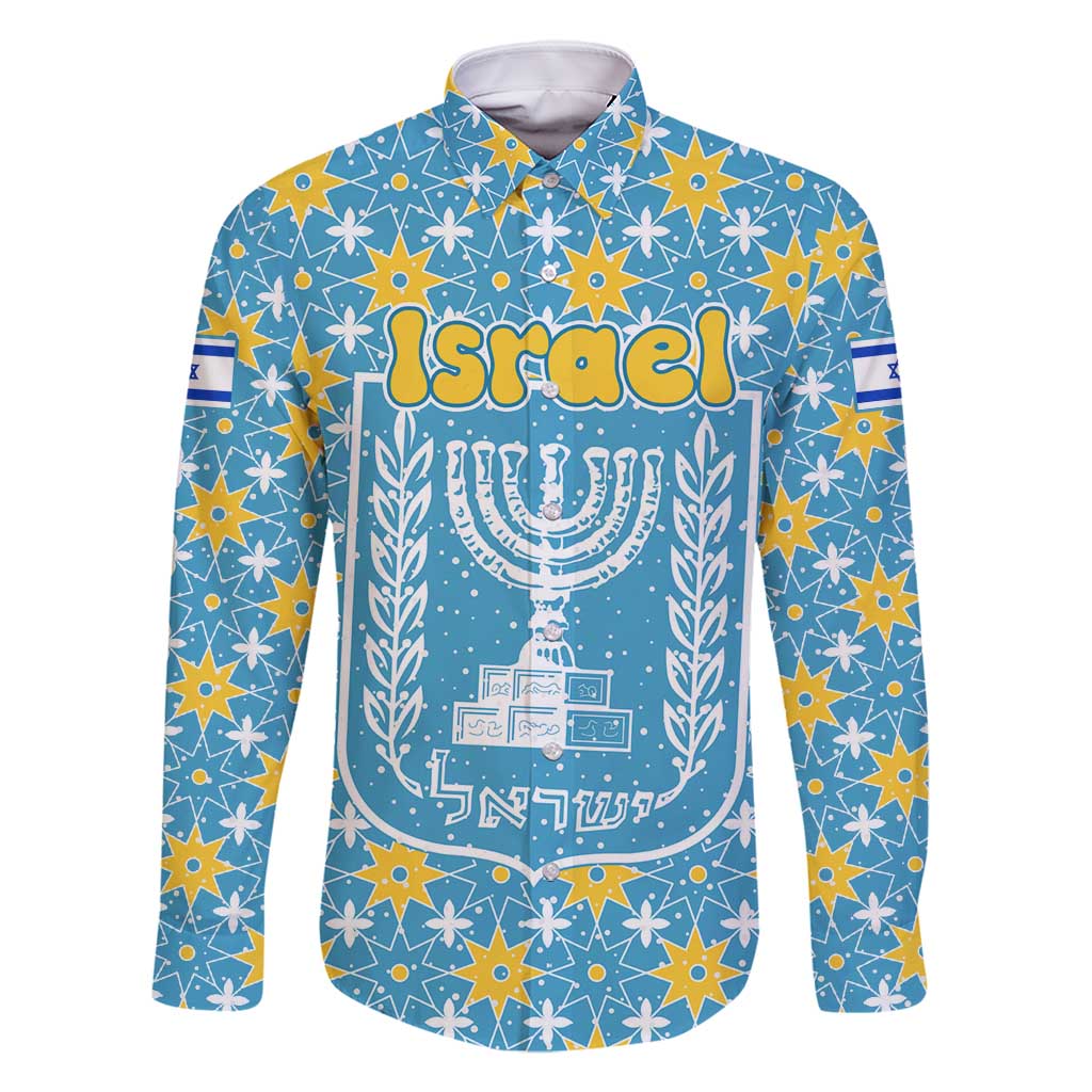 Israel Christmas Family Matching Mermaid Dress and Hawaiian Shirt with Blue-Yellow Star Pattern, Menorah, and Santa Motif - Wonder Print Shop