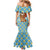 Israel Christmas Family Matching Mermaid Dress and Hawaiian Shirt with Blue-Yellow Star Pattern, Menorah, and Santa Motif - Wonder Print Shop