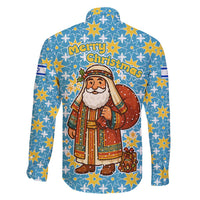 Israel Christmas Family Matching Off Shoulder Maxi Dress and Hawaiian Shirt with Blue-Yellow Star Pattern, Menorah, and Santa Motif - Wonder Print Shop