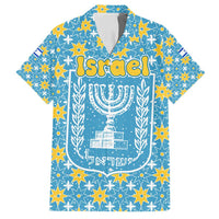 Israel Christmas Family Matching Puletasi and Hawaiian Shirt with Blue-Yellow Star Pattern, Menorah, and Santa Motif - Wonder Print Shop