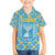 Israel Christmas Family Matching Short Sleeve Bodycon Dress and Hawaiian Shirt with Blue-Yellow Star Pattern, Menorah, and Santa Motif - Wonder Print Shop