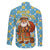 Israel Christmas Family Matching Tank Maxi Dress and Hawaiian Shirt with Blue-Yellow Star Pattern, Menorah, and Santa Motif - Wonder Print Shop