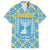 Israel Christmas Hawaiian Shirt with Blue-Yellow Star Pattern, Menorah, and Santa Motif - Wonder Print Shop