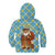 Israel Christmas Kid Hoodie with Blue-Yellow Star Pattern, Menorah, and Santa Motif - Wonder Print Shop