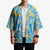 Israel Christmas Kimono with Blue-Yellow Star Pattern, Menorah, and Santa Motif - Wonder Print Shop