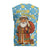 Israel Christmas Knitted V-Neck Vest with Blue-Yellow Star Pattern, Menorah, and Santa Motif - Wonder Print Shop