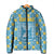 Israel Christmas Padded Jacket with Blue-Yellow Star Pattern, Menorah, and Santa Motif - Wonder Print Shop