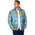 Israel Christmas Padded Jacket with Blue-Yellow Star Pattern, Menorah, and Santa Motif - Wonder Print Shop