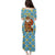 Israel Christmas Puletasi with Blue-Yellow Star Pattern, Menorah, and Santa Motif - Wonder Print Shop