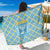 Israel Christmas Sarong with Blue-Yellow Star Pattern, Menorah, and Santa Motif - Wonder Print Shop